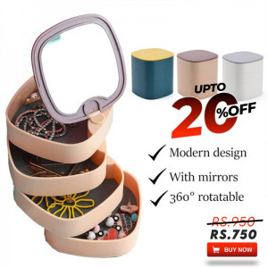 360 Rotating Jewelry Storage Box 4 Layers