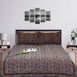 Diamond Khaddar Rustic Grey Multani Bed Sheet Set